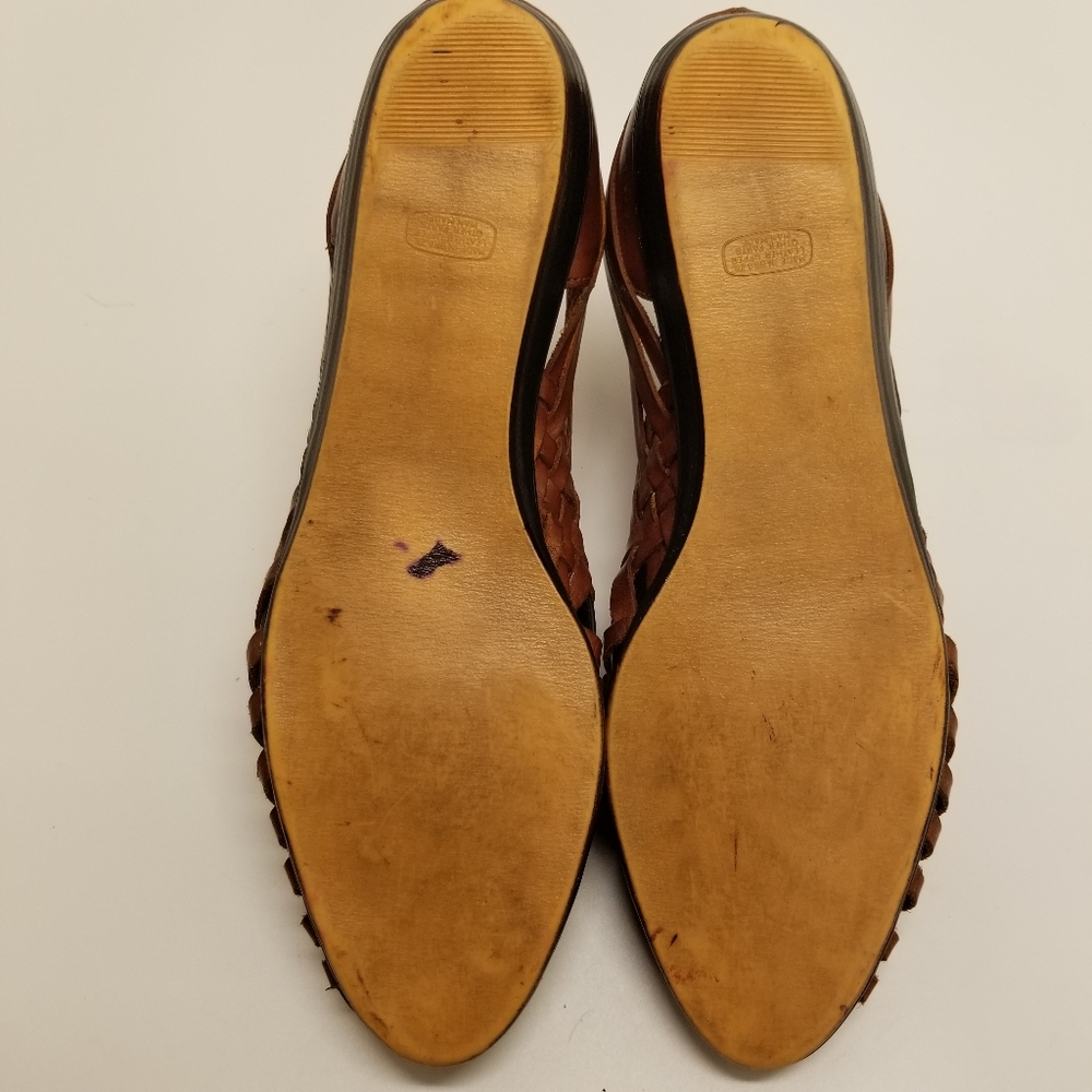 Naturalizer Womans Size 10N Brown Leather Loafer Slip On Basket Weave - Picture 3 of 13